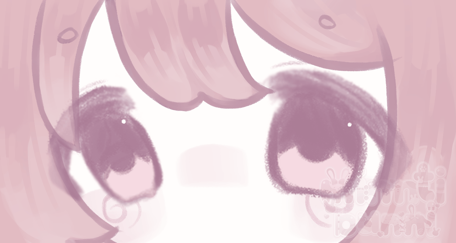 An animated illustration featuring a close up of my original character's eyes blinking.
