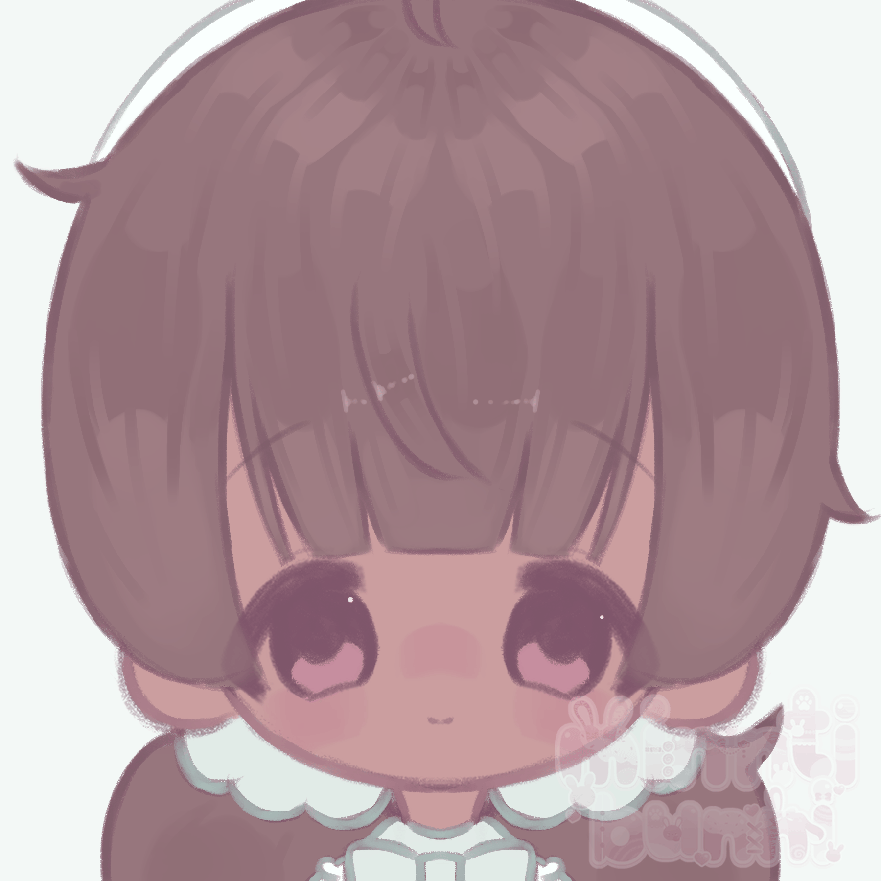 An animated icon illustration of the mayor in chibi form. They are blinking.