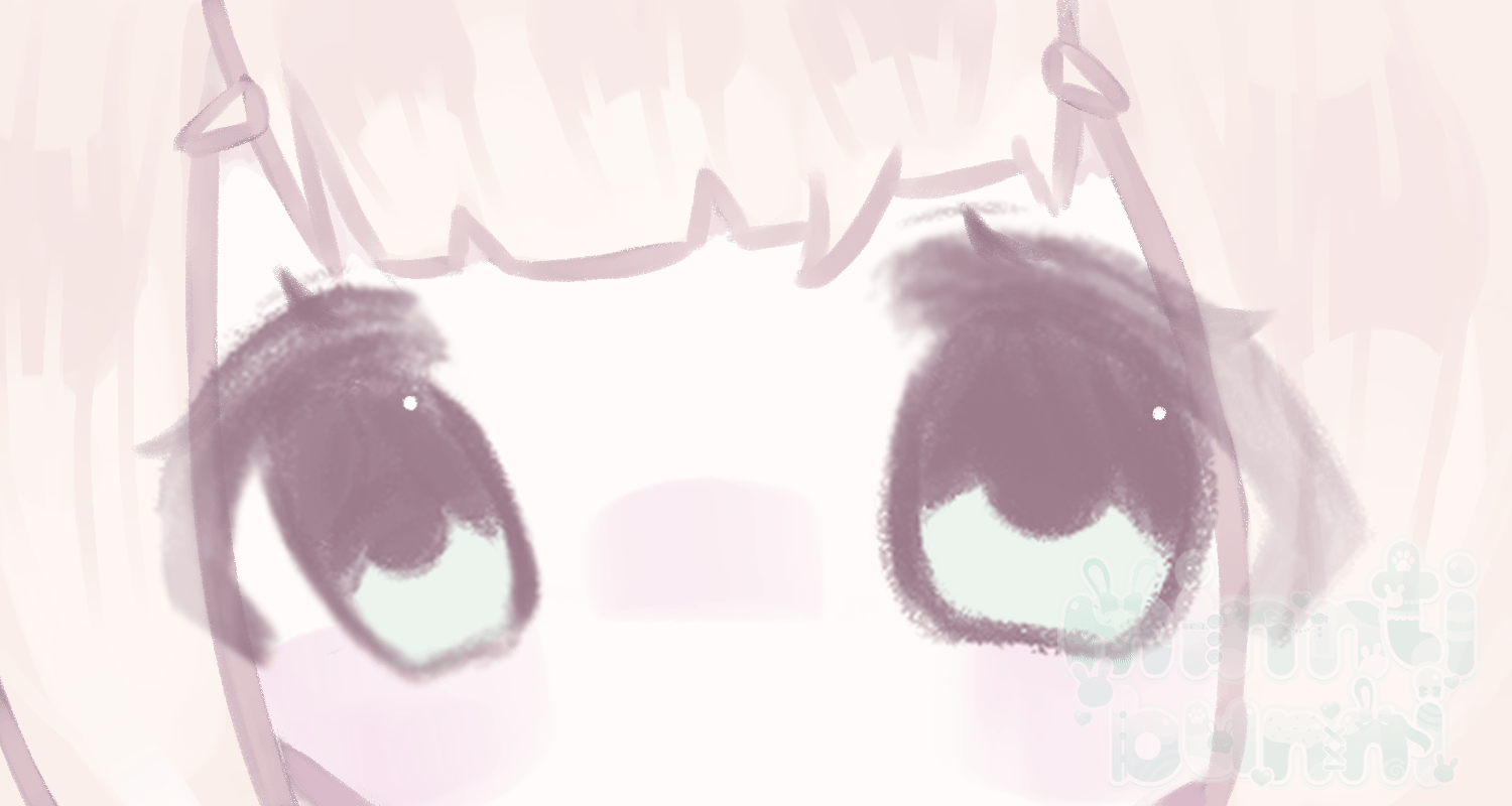 An animated illustration featuring a close up of my original character's eyes blinking.