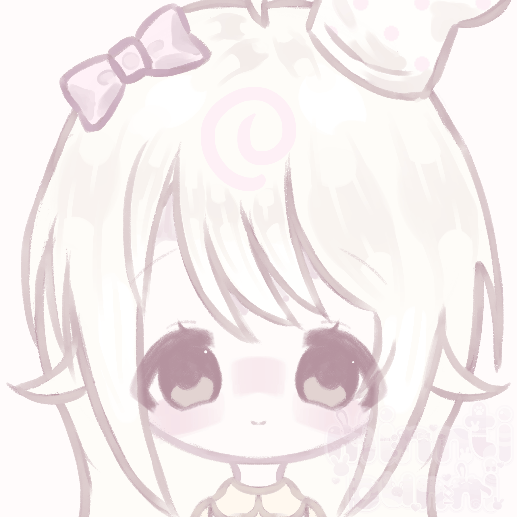 An animated icon illustration of my doughnut baker original character. She is blinking.