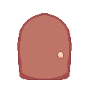 An image of a round door drawn in pixel style.