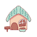 An image of a home drawn in a pixel style.
