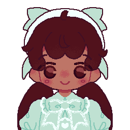 An image of the mayor drawn in pixel style. They are wearing a beret with a large green bow attatched to it and a green short sleeve blouse.