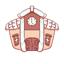 An image of a town hall drawn in a pixel style.